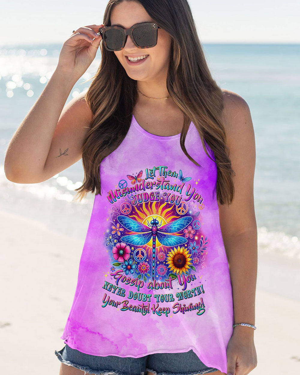 NEVER DOUBT YOUR WORTH DRAGONFLY ALL OVER PRINT - TYTD1907244