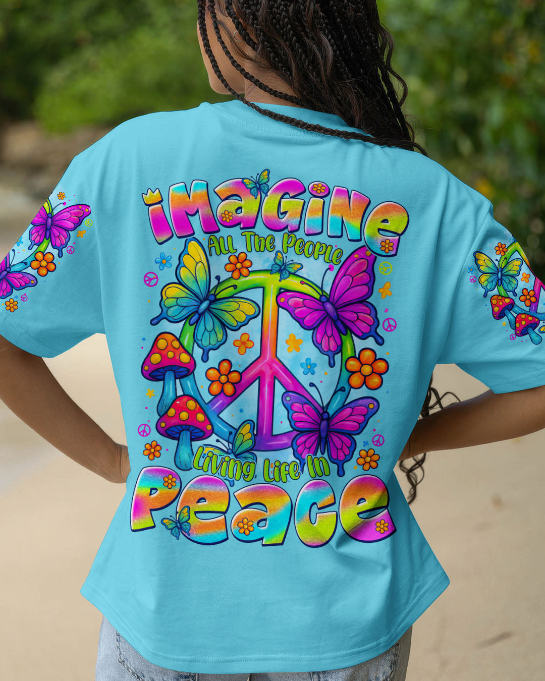 IMAGINE ALL THE PEOPLE LIVING LIFE IN PEACE ALL OVER PRINT - TYTD1908251