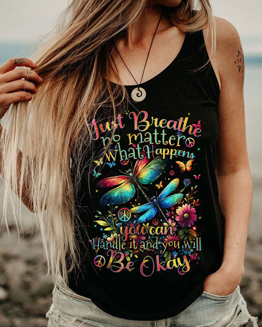 JUST BREATHE DRAGONFLIES ALL OVER PRINT - TYTD2001241