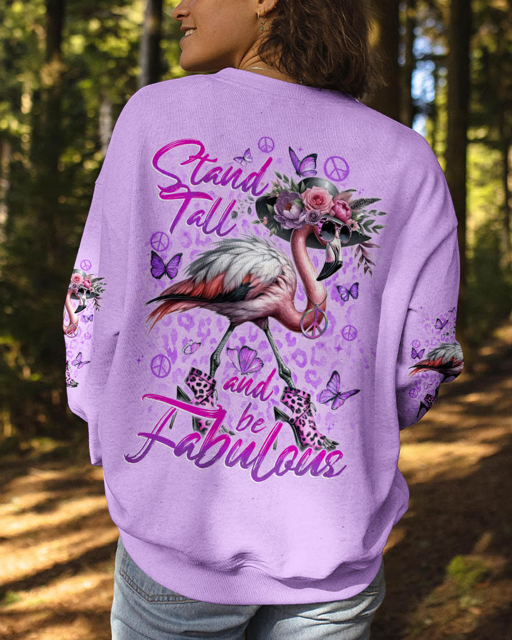 STAND TALL AND BE FABULOUS FLAMINGO ALL OVER PRINT - TYTD2006241