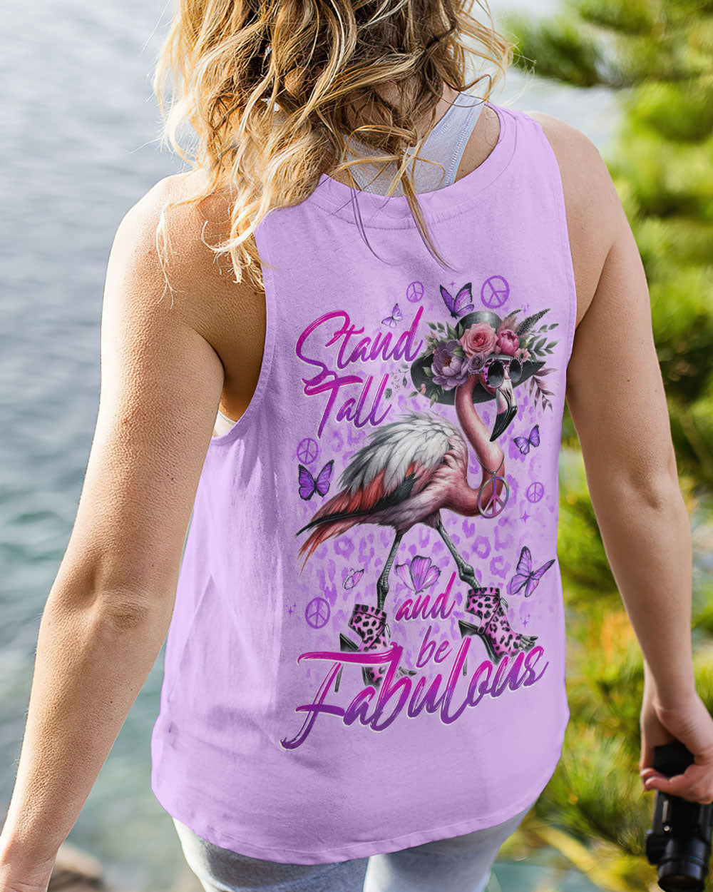 STAND TALL AND BE FABULOUS FLAMINGO ALL OVER PRINT - TYTD2006241