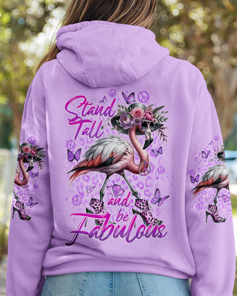 STAND TALL AND BE FABULOUS FLAMINGO ALL OVER PRINT - TYTD2006241