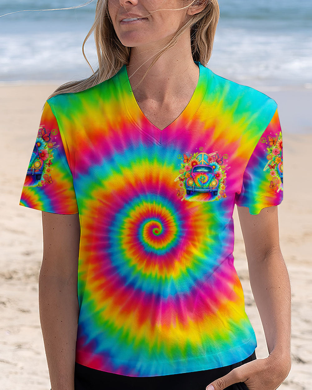 RUNNING AGAINST THE WIND CAR TIE DYE ALL OVER PRINT - TYTD2008252