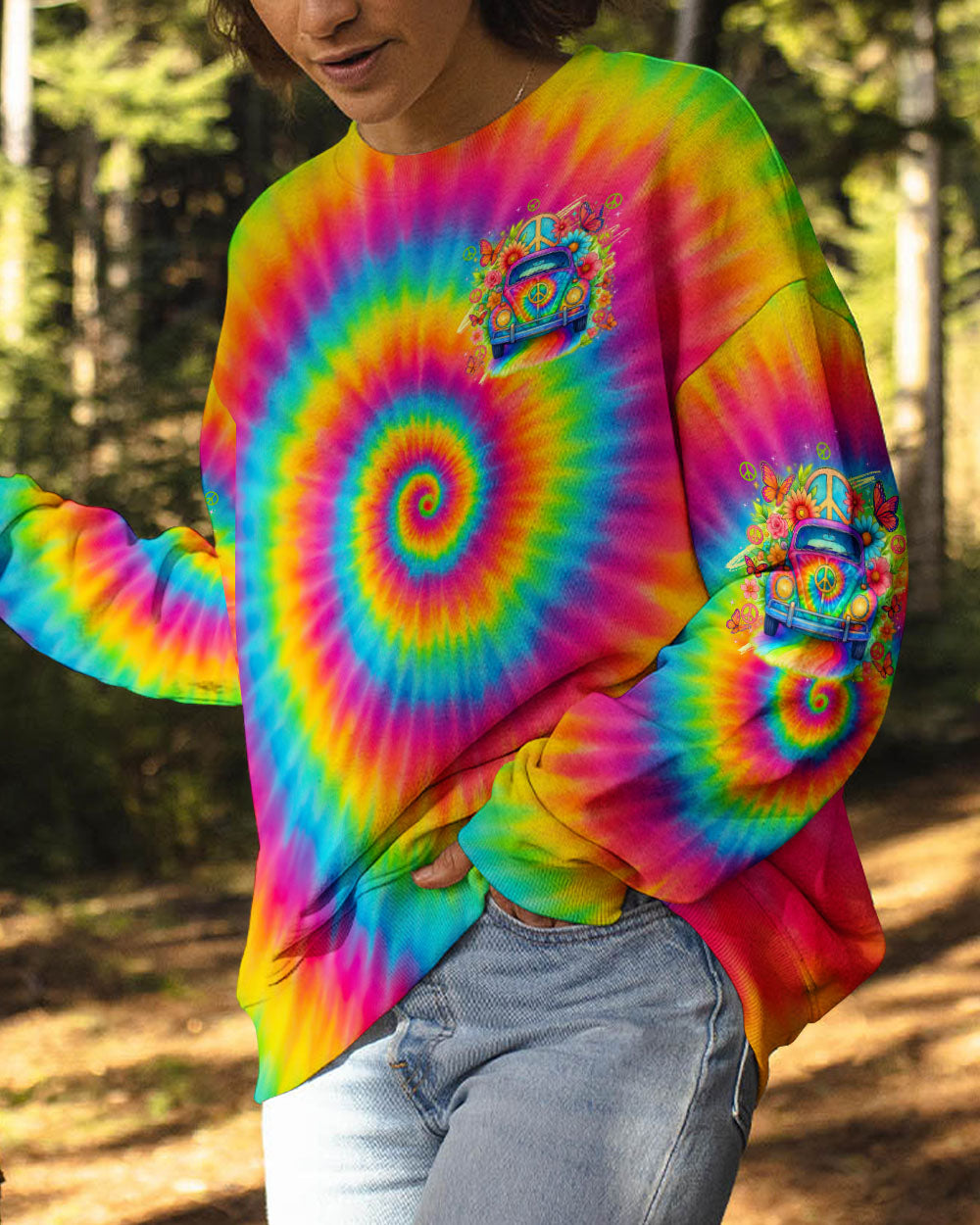 RUNNING AGAINST THE WIND CAR TIE DYE ALL OVER PRINT - TYTD2008252