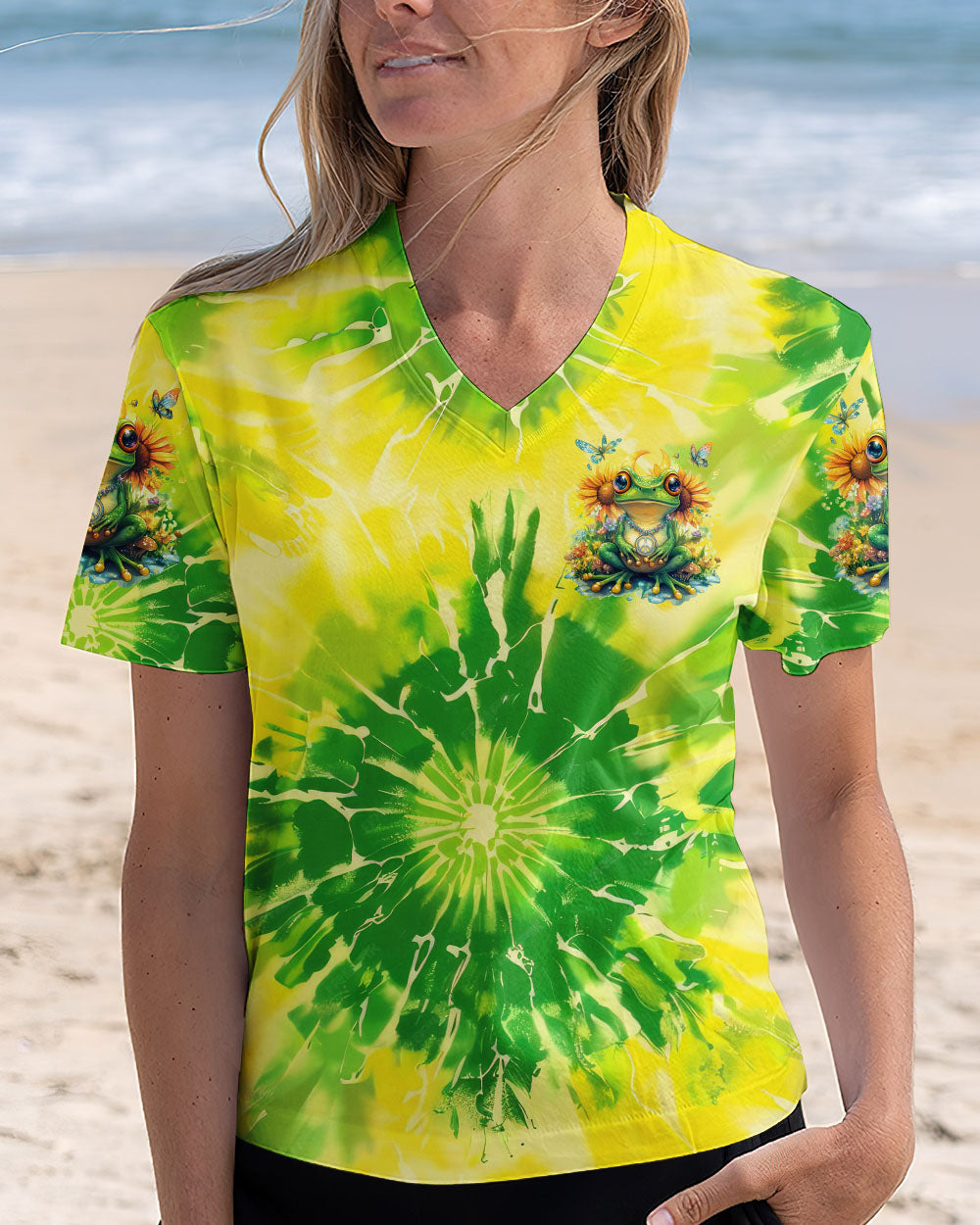 BE YOU THE WORLD WILL ADJUST FROG TIE DYE ALL OVER PRINT - TYTD2101252