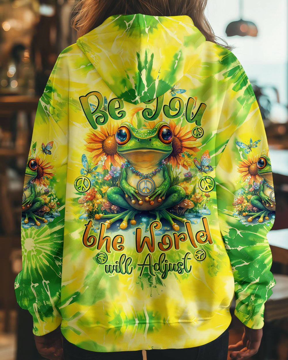 BE YOU THE WORLD WILL ADJUST FROG TIE DYE ALL OVER PRINT - TYTD2101252