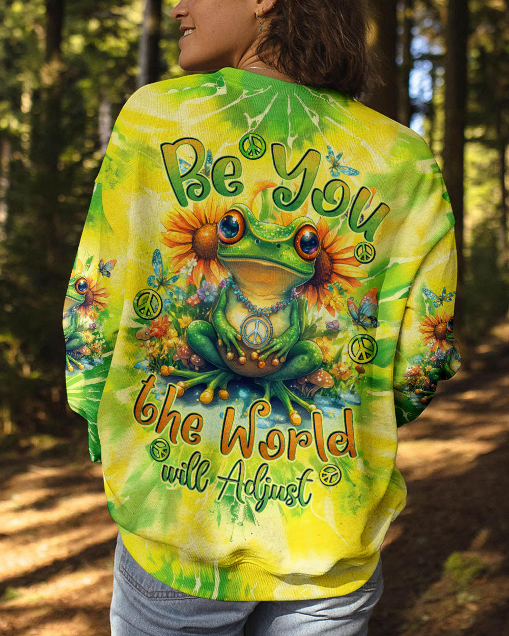 BE YOU THE WORLD WILL ADJUST FROG TIE DYE ALL OVER PRINT - TYTD2101252