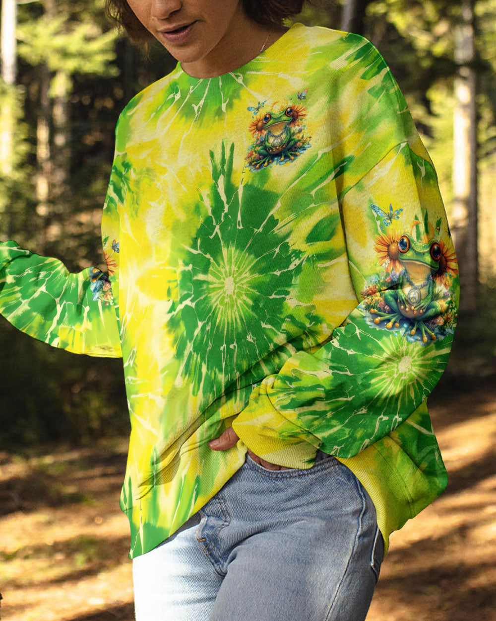 BE YOU THE WORLD WILL ADJUST FROG TIE DYE ALL OVER PRINT - TYTD2101252