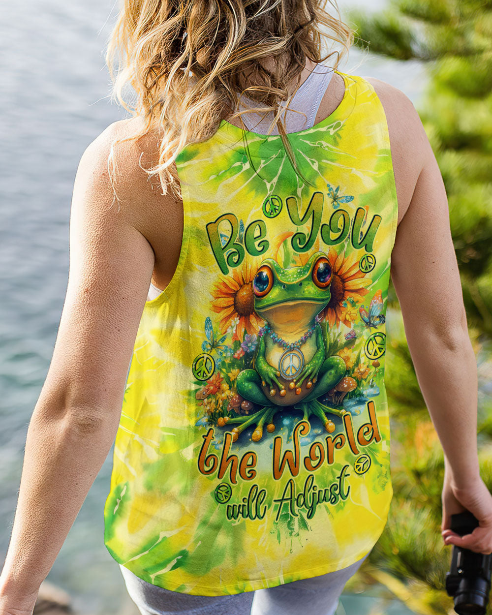 BE YOU THE WORLD WILL ADJUST FROG TIE DYE ALL OVER PRINT - TYTD2101252