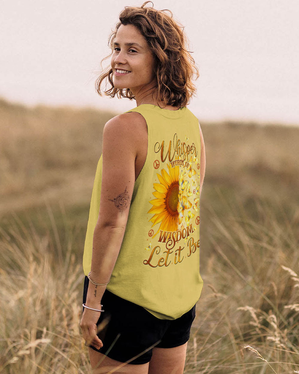 WHISPER WORDS OF WISDOM LET IT BE SUNFLOWER BUTTERFLIES ALL OVER PRINT - TYTD2102252