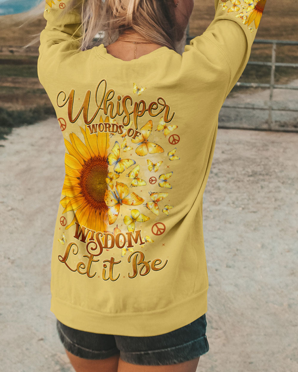 WHISPER WORDS OF WISDOM LET IT BE SUNFLOWER BUTTERFLIES ALL OVER PRINT - TYTD2102252