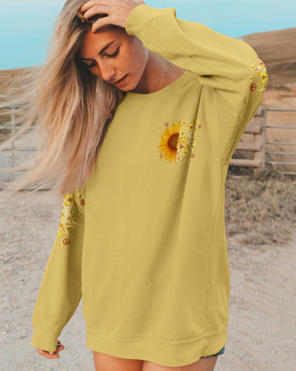 WHISPER WORDS OF WISDOM LET IT BE SUNFLOWER BUTTERFLIES ALL OVER PRINT - TYTD2102252