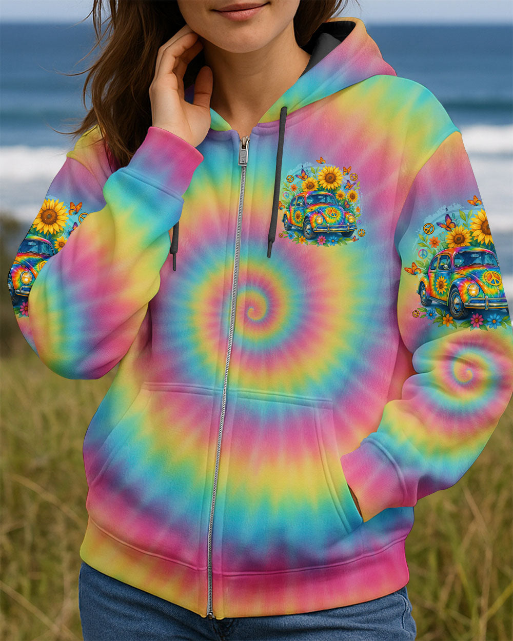 I'M NOT GETTING OLD HIPPIE CAR TIE DYE ALL OVER PRINT - TYTD2108251