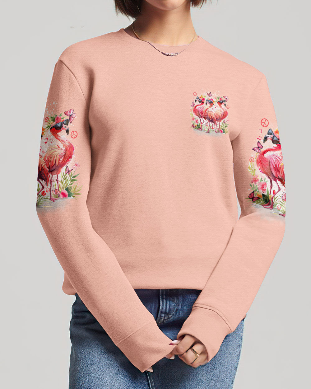 LET'S GET FLOCKED UP FLAMINGO ALL OVER PRINT - TYTD2204241