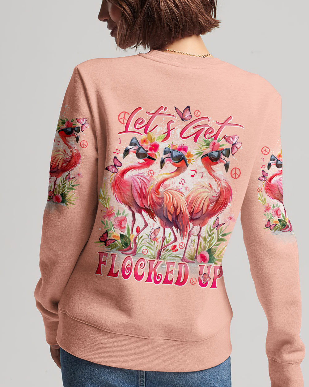 LET'S GET FLOCKED UP FLAMINGO ALL OVER PRINT - TYTD2204241