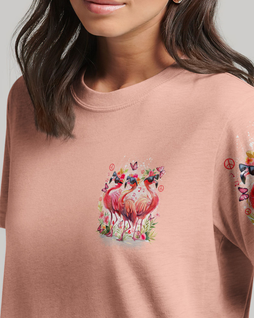 LET'S GET FLOCKED UP FLAMINGO ALL OVER PRINT - TYTD2204241