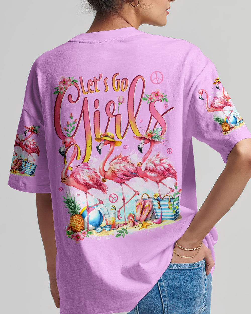 LET'S GO GIRLS FLAMINGO BEACH ALL OVER PRINT - TYTD2205242