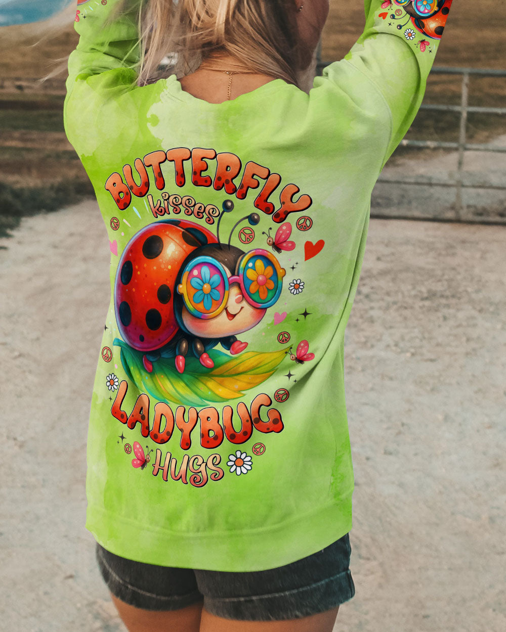 BUTTERFLY KISSES AND LADYBUG HUGS ALL OVER PRINT - TYTD2306251