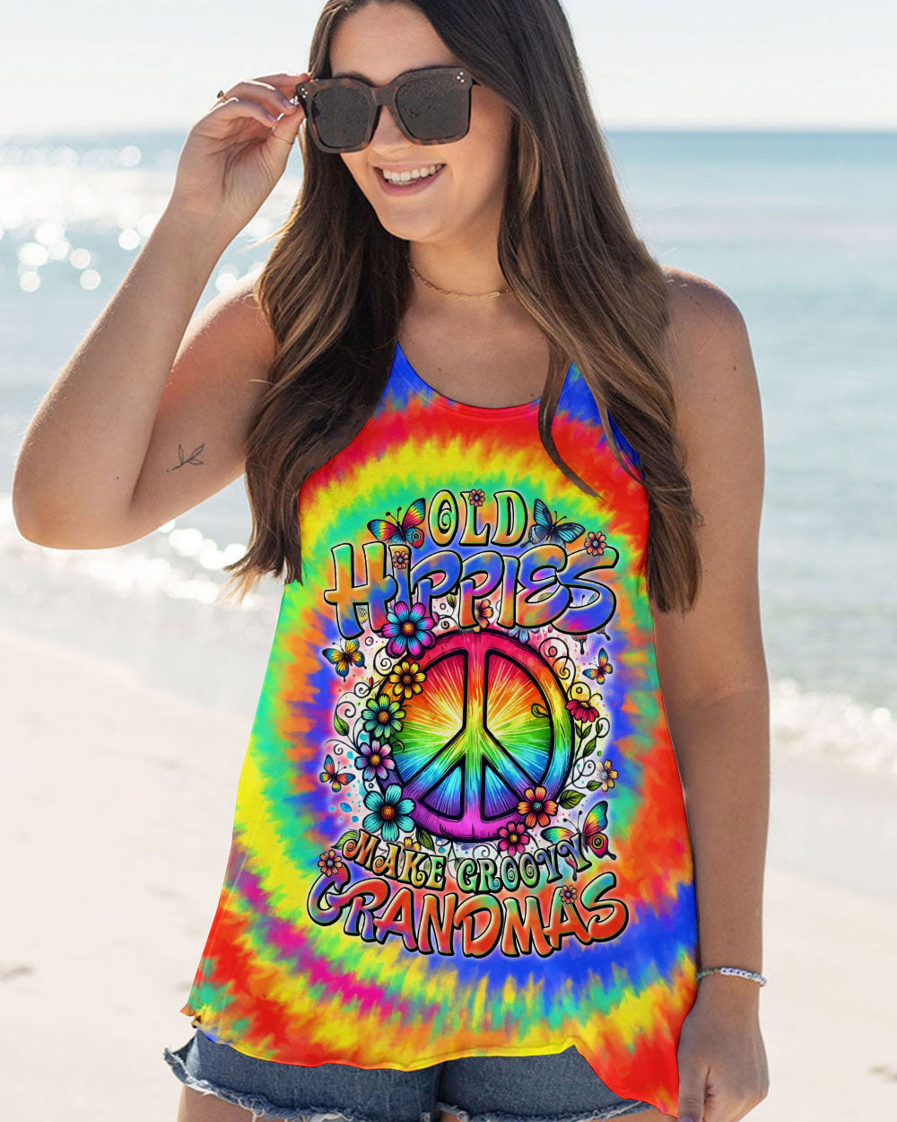 OLD HIPPIES MAKE GROOVY GRANDMAS ALL OVER PRINT - TYTD2308242