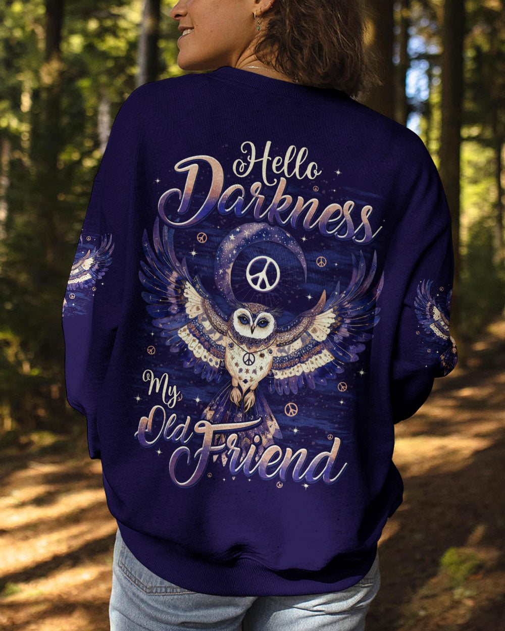 HELLO DARKNESS MY OLD FRIEND OWL ALL OVER PRINT - TYTD2310251