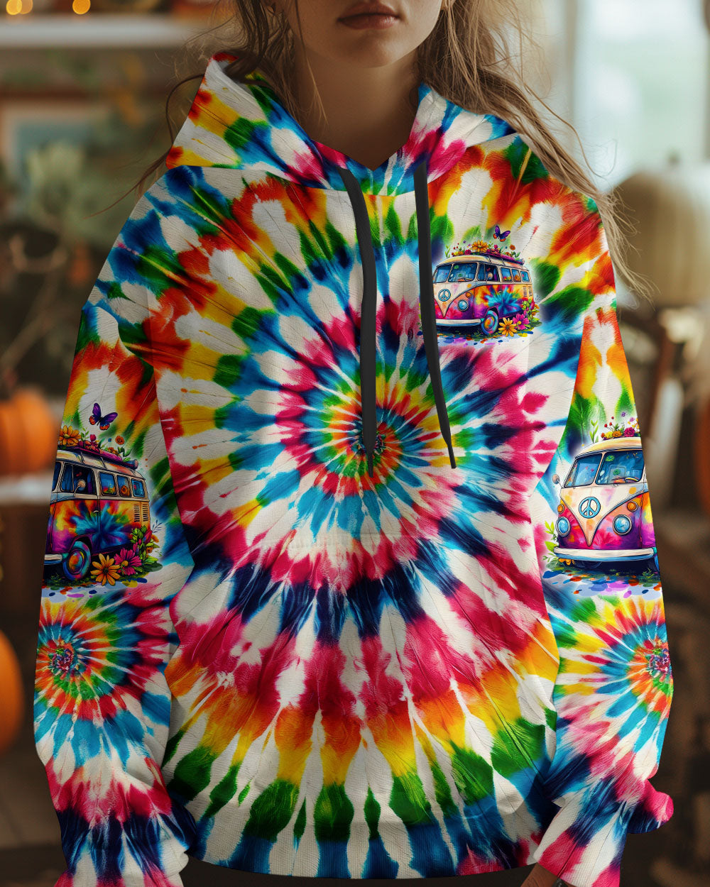 BE HIPPIE BE HAPPY ALL OVER PRINT - TYTD2403251
