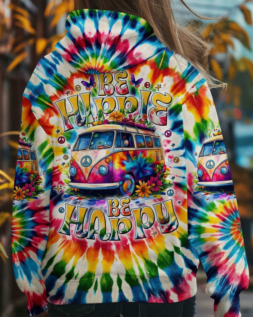 BE HIPPIE BE HAPPY ALL OVER PRINT - TYTD2403251