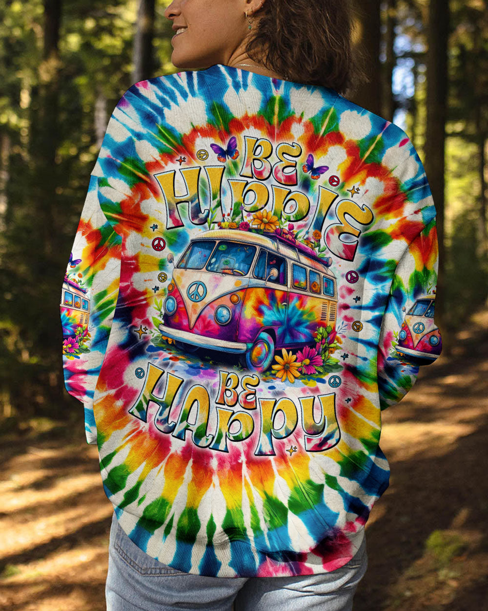 BE HIPPIE BE HAPPY ALL OVER PRINT - TYTD2403251