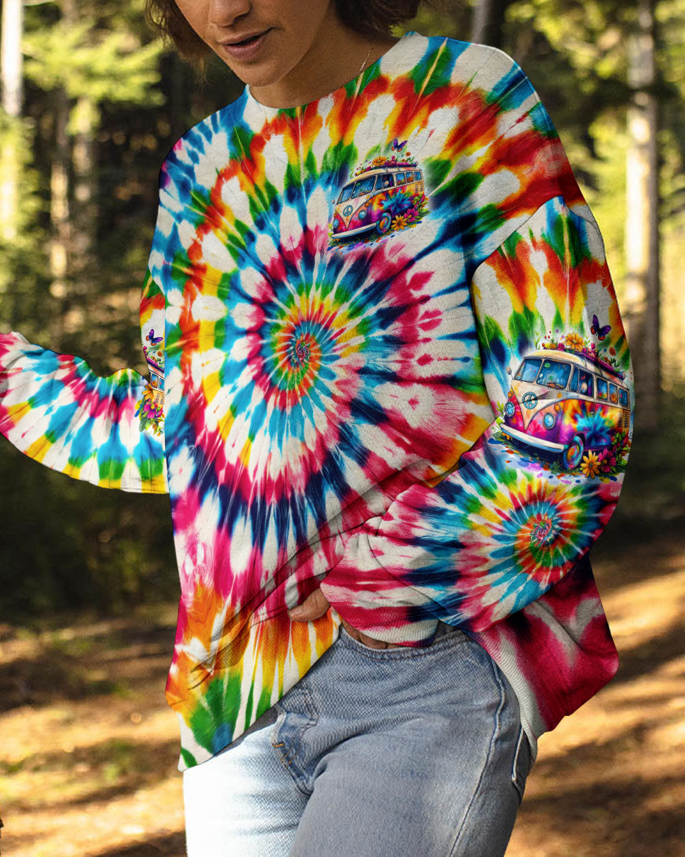 BE HIPPIE BE HAPPY ALL OVER PRINT - TYTD2403251