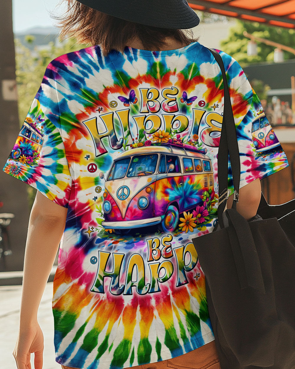 BE HIPPIE BE HAPPY ALL OVER PRINT - TYTD2403251