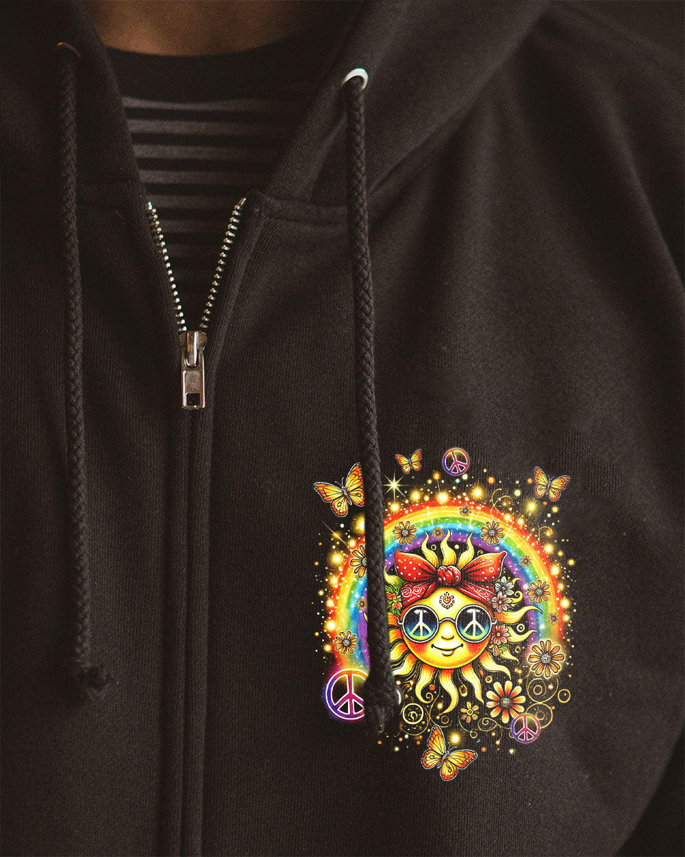 BE YOU THE WORLD WILL ADJUST HIPPIE SUN ALL OVER PRINT - TYTD2406242