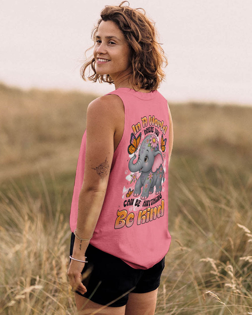 IN A WORLD WHERE YOU CAN BE ANYTHING BE KIND ELEPHANT ALL OVER PRINT - TYTD2407252