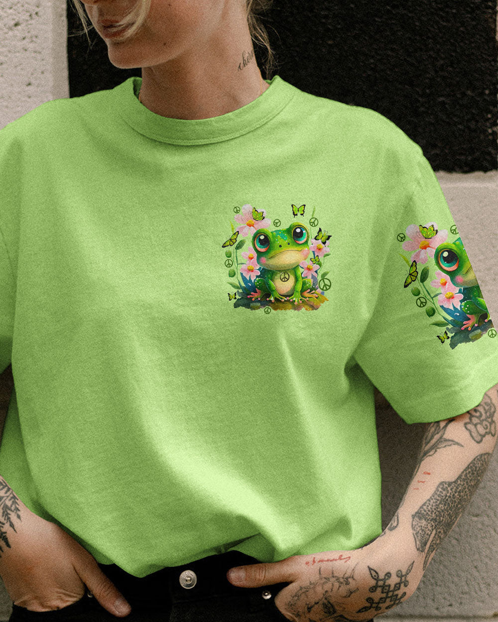 BE YOU THE WORLD WILL ADJUST FROG ALL OVER PRINT - TYTD2411234