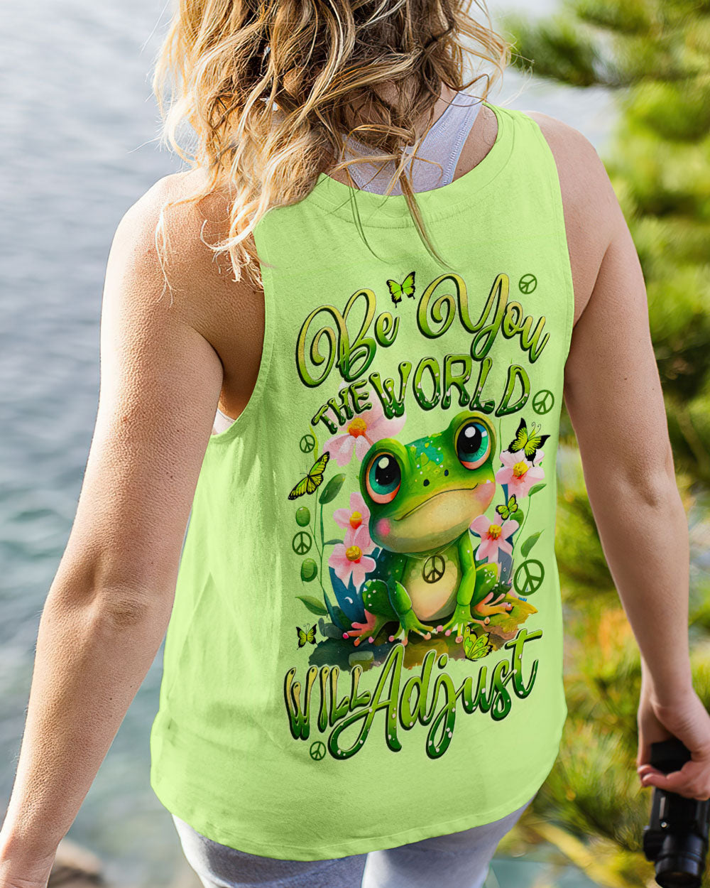 BE YOU THE WORLD WILL ADJUST FROG ALL OVER PRINT - TYTD2411234