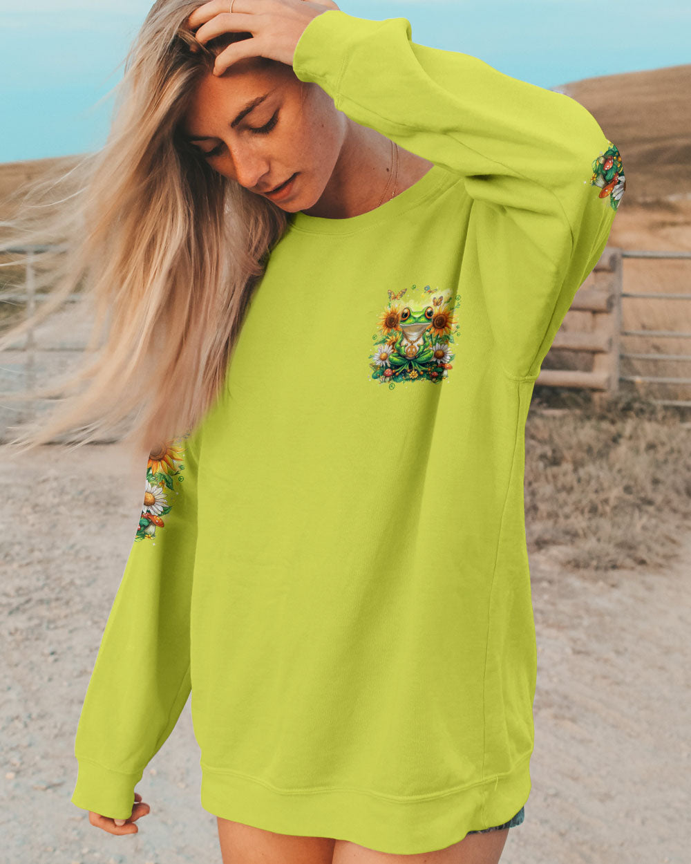 BE YOU THE WORLD WILL ADJUST FROG ALL OVER PRINT - TYTD2503252