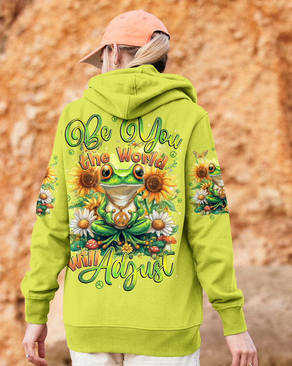 BE YOU THE WORLD WILL ADJUST FROG ALL OVER PRINT - TYTD2503252