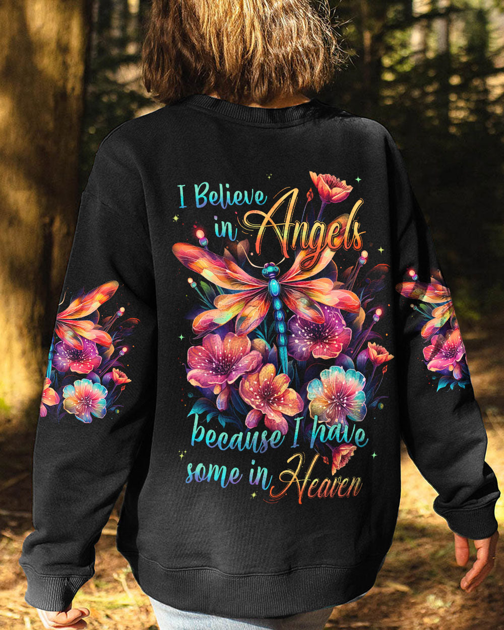 I BELIEVE IN ANGELS DRAGONFLY ALL OVER PRINT - TYTD2602241