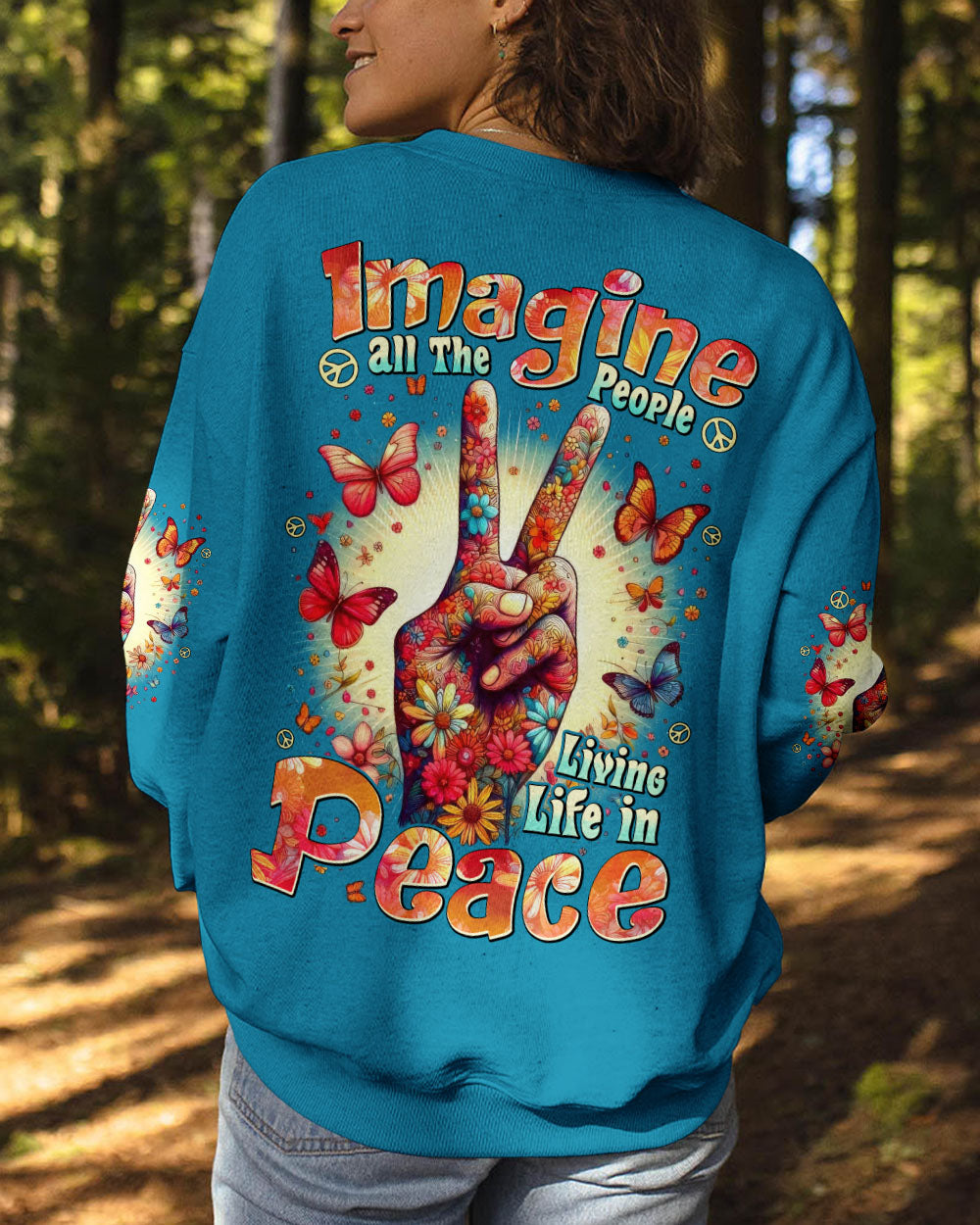 IMAGINE ALL THE PEOPLE LIVING LIFE IN PEACE TIE DYE ALL OVER PRINT - TYTD2706251