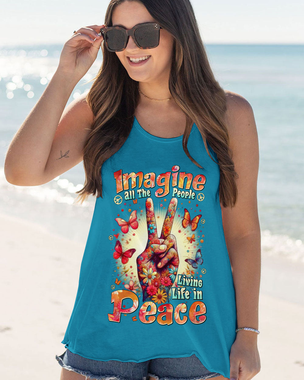 IMAGINE ALL THE PEOPLE LIVING LIFE IN PEACE TIE DYE ALL OVER PRINT - TYTD2706251