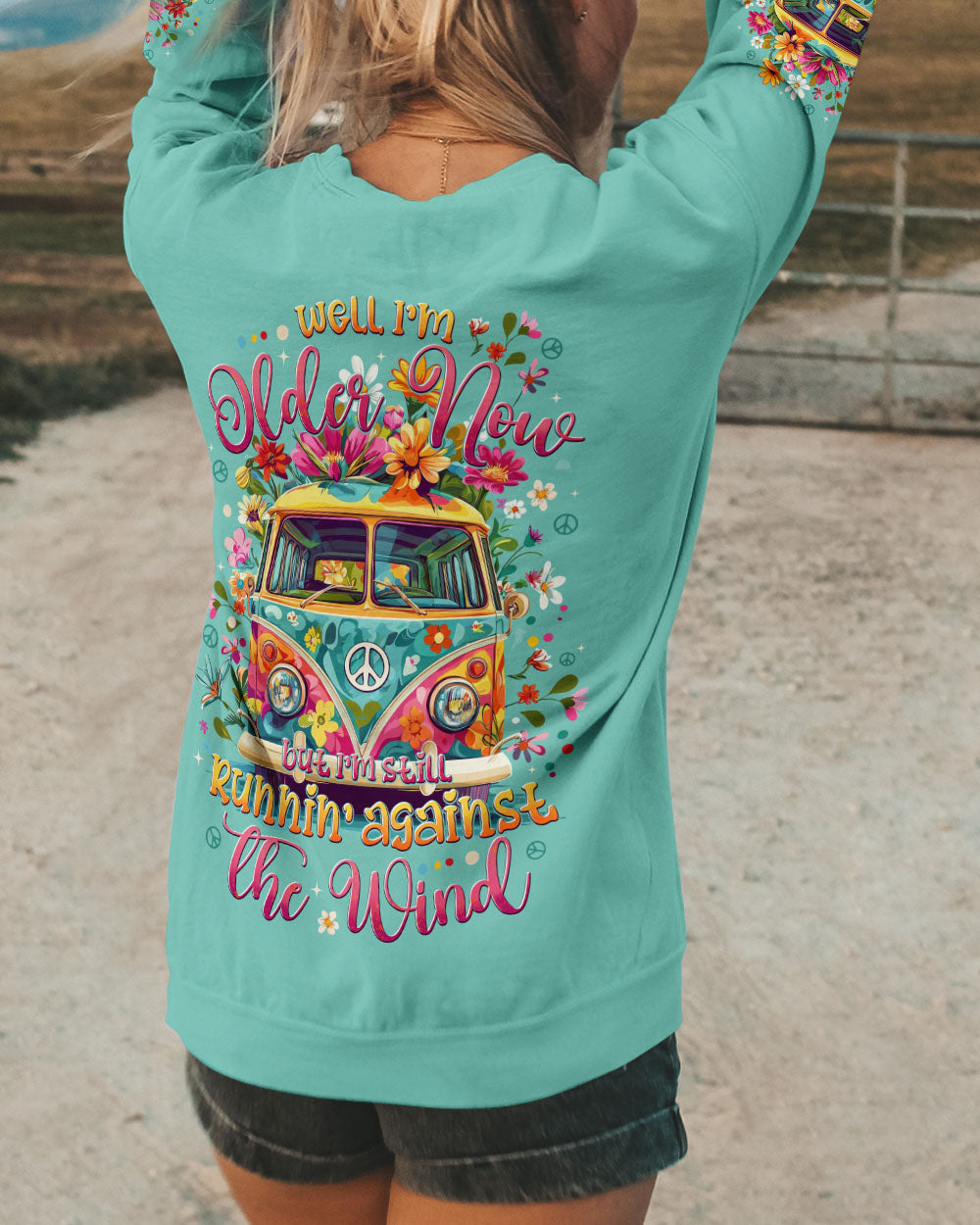 RUNNING AGAINST THE WIND FLOWERS CAR ALL OVER PRINT - TYTD2805252