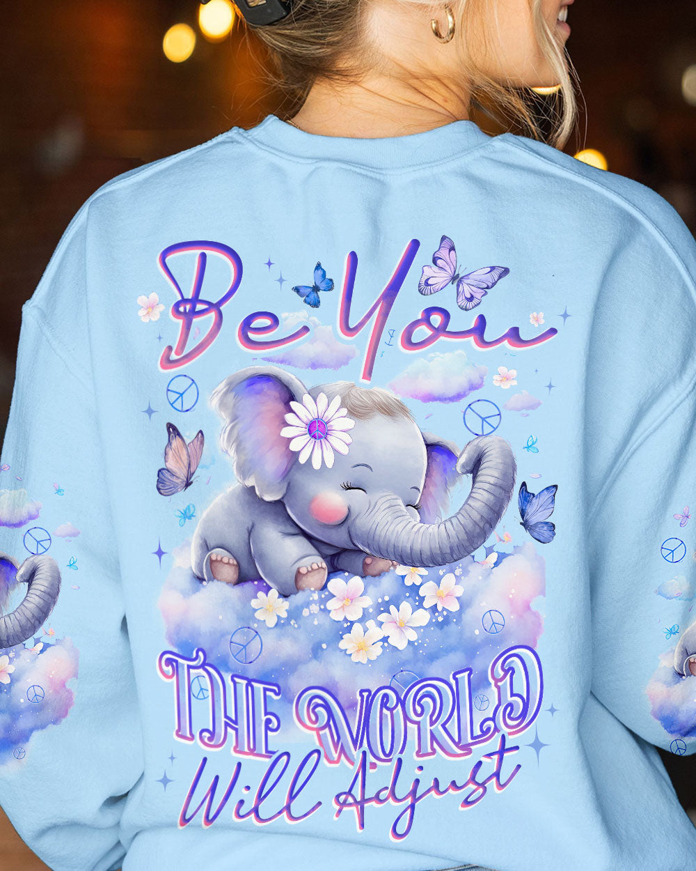 BE YOU THE WORLD WILL ADJUST ELEPHANT ALL OVER PRINT - TYTD2808237