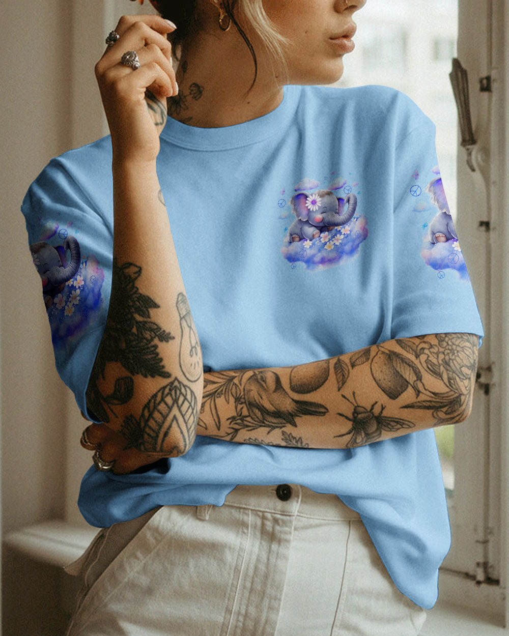 BE YOU THE WORLD WILL ADJUST ELEPHANT ALL OVER PRINT - TYTD2808237