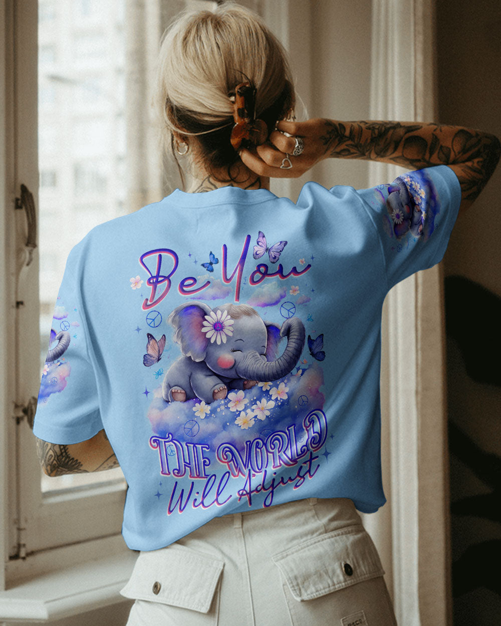BE YOU THE WORLD WILL ADJUST ELEPHANT ALL OVER PRINT - TYTD2808237
