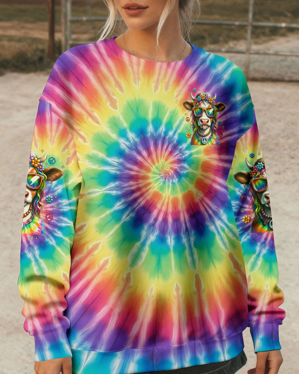 APPARENTLY I HAVE AN ATTITUDE WHO KNEW COW COLORFUL ALL OVER PRINT - TYTD2912251