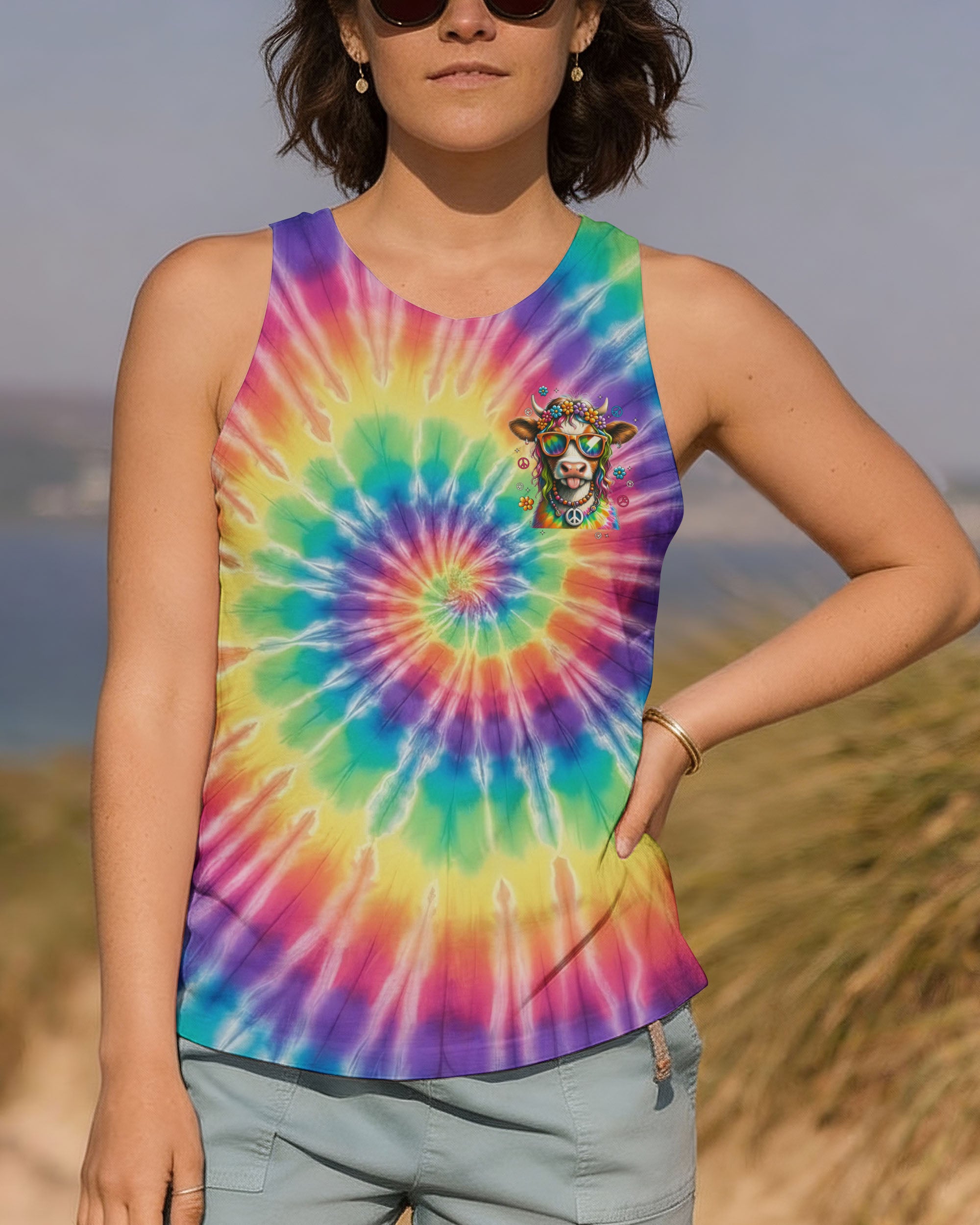 APPARENTLY I HAVE AN ATTITUDE WHO KNEW COW COLORFUL ALL OVER PRINT - TYTD2912251