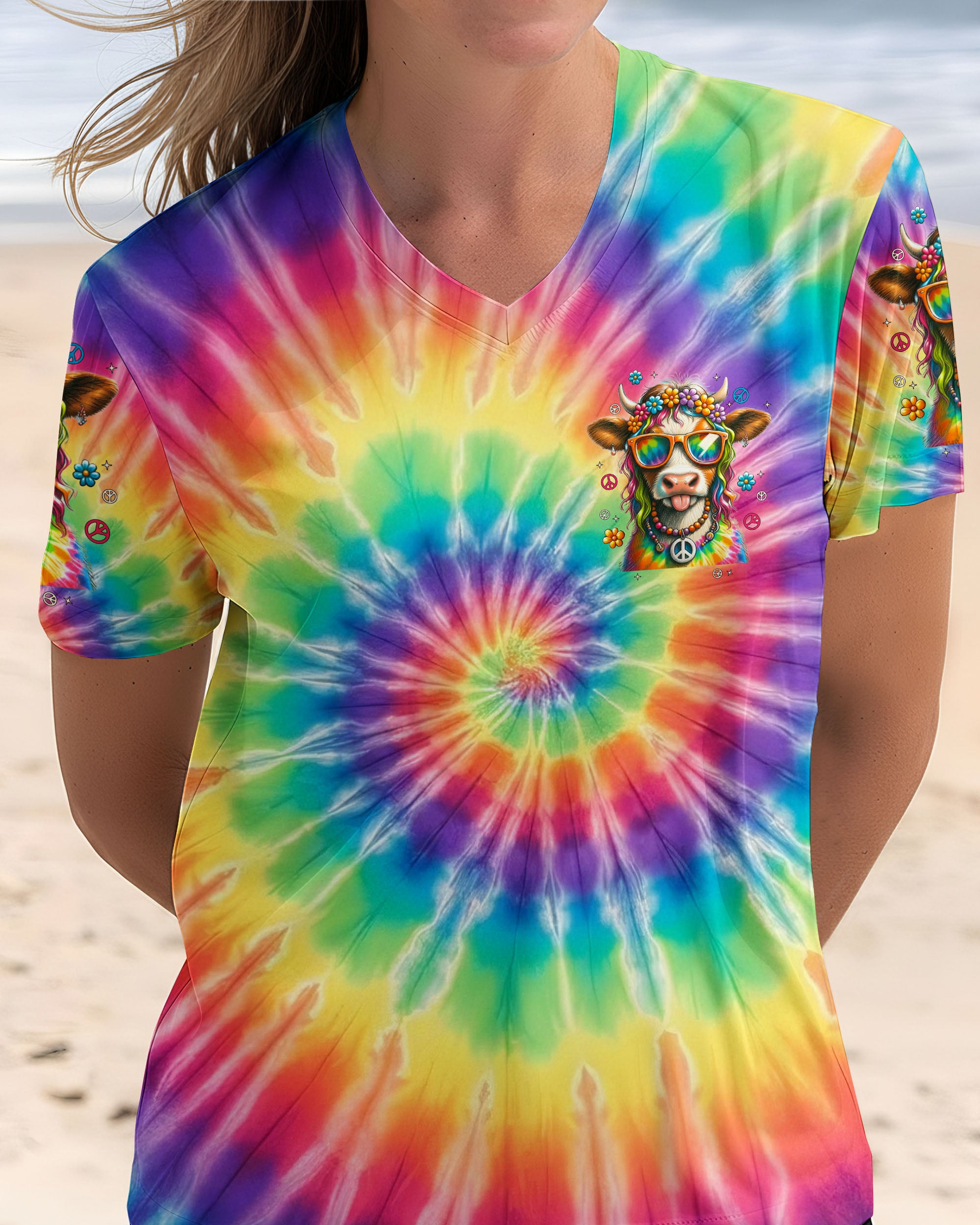 APPARENTLY I HAVE AN ATTITUDE WHO KNEW COW COLORFUL ALL OVER PRINT - TYTD2912251