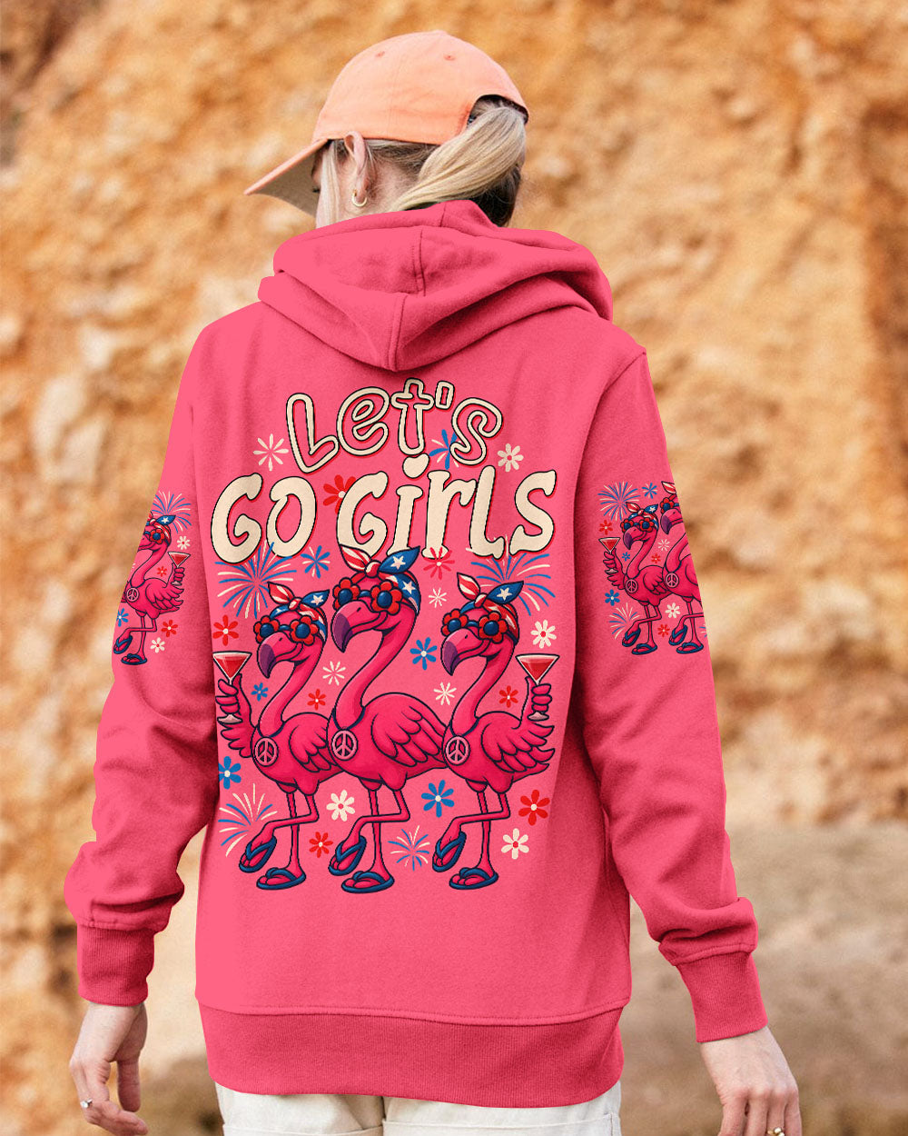 LET'S GO GIRLS FLAMINGO ALL OVER PRINT - TYTD3005252