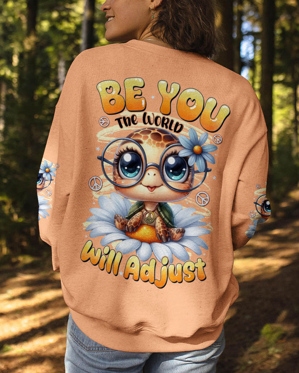 BE YOU THE WORLD WILL ADJUST TURTLE ALL OVER PRINT - TYTD3009251