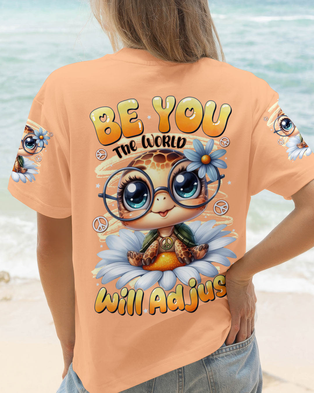 BE YOU THE WORLD WILL ADJUST TURTLE ALL OVER PRINT - TYTD3009251