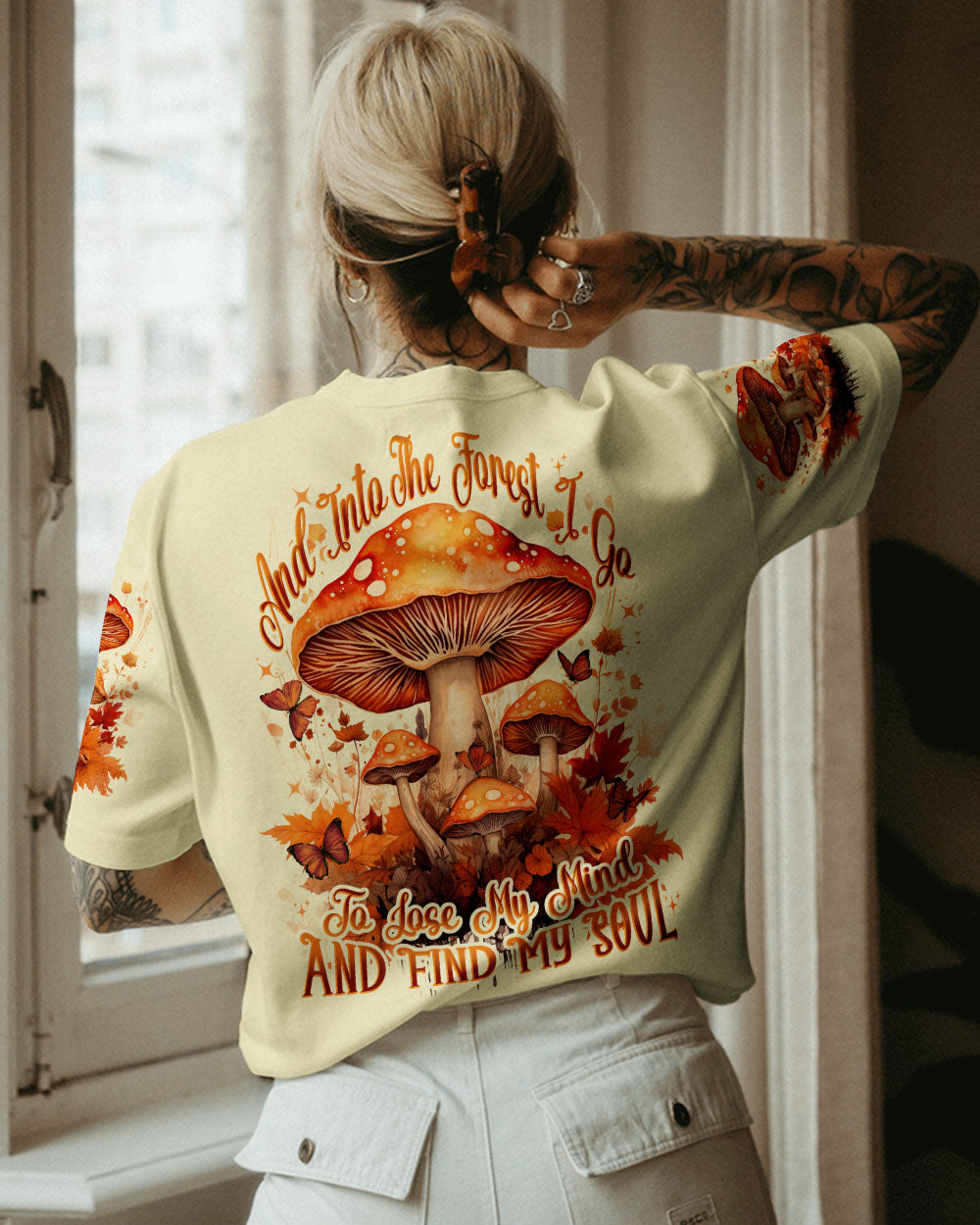 INTO THE FOREST MUSHROOMS ALL OVER PRINT - TYTD3107232