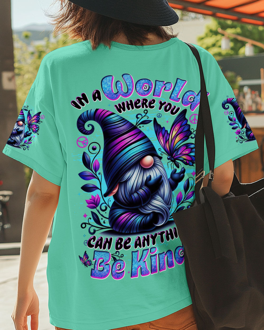 IN A WORLD WHERE YOU CAN BE ANYTHING BE KIND GNOME BUTTERFLY ALL OVER PRINT - TYTD3107251